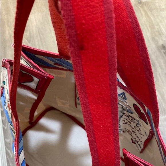 BRIGHTON • TOTE • 14.5” X 15.5” • Colorful Patterned Tote Bag with Red Accents - Picture 8 of 8